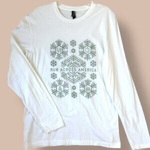 Run Across America Holiday Hustle Long Sleeve T Shirt Ei-Lo Size XL Unisex White